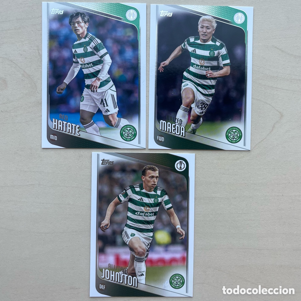 Cromos de f&uacute;tbol: Lote 3 cartas Celtic Topps Flagship 2025-26