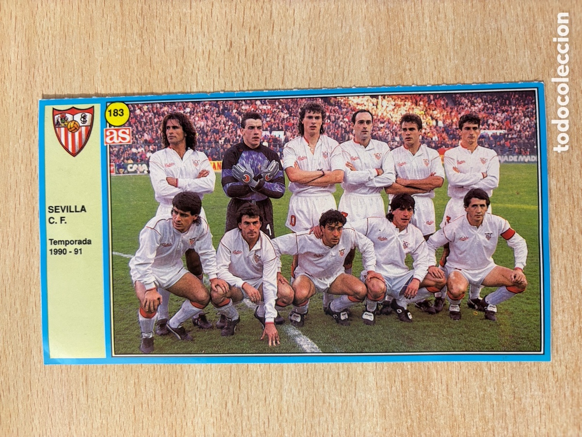 Cromos de f&uacute;tbol: # 183 Alineaci&oacute;n Sevilla FC Ases de la Liga 90 91 sin pegar