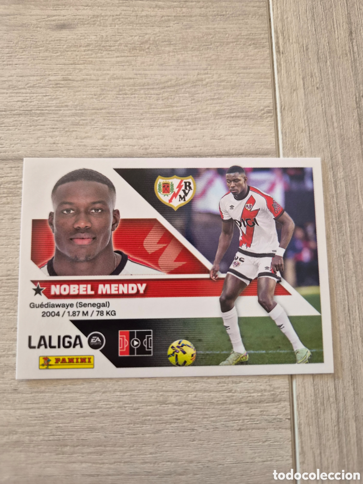 Cromos de f&uacute;tbol: N&deg;7 Rayo Vallecano Nobel Mendy Liga Este 26/27