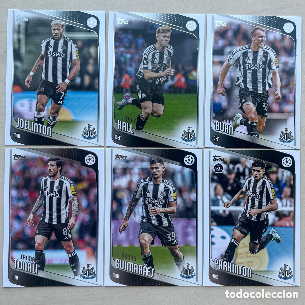 Cromos de Futebol: Lote 6 cartas Newcastle Topps Flagship 2025-26