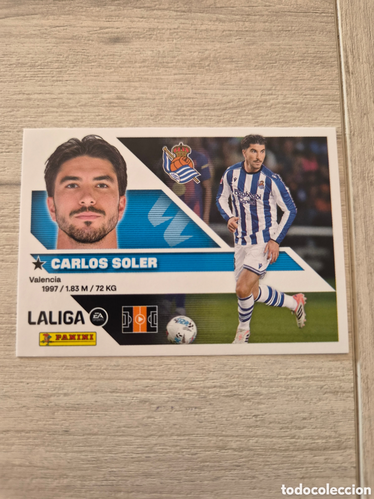 Cromos de f&uacute;tbol: N&deg;14 Real Sociedad Carlos Soler Liga Este 26/27