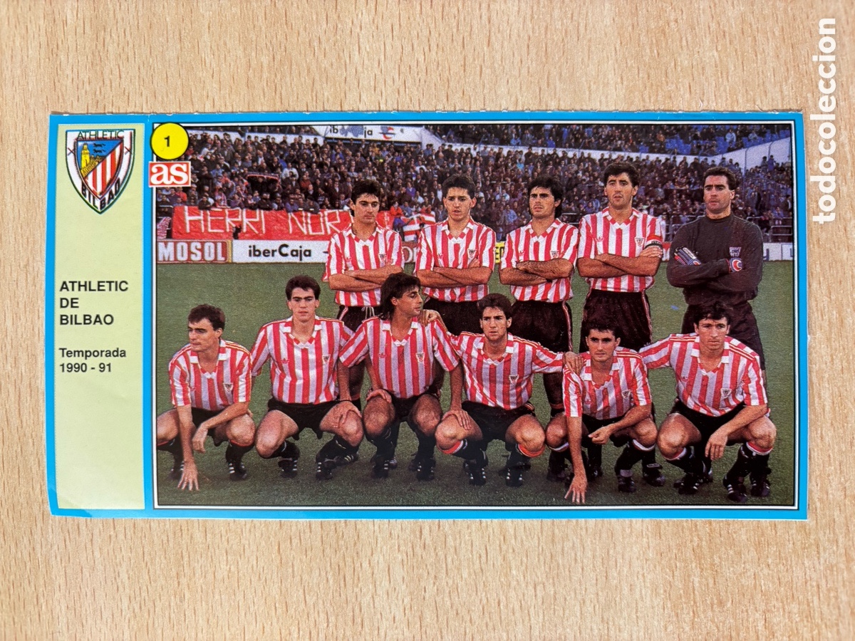Cromos de f&uacute;tbol: # 1 Alineaci&oacute;n Athletic Club de Bilbao Ases de la Liga 90 91 sin pegar