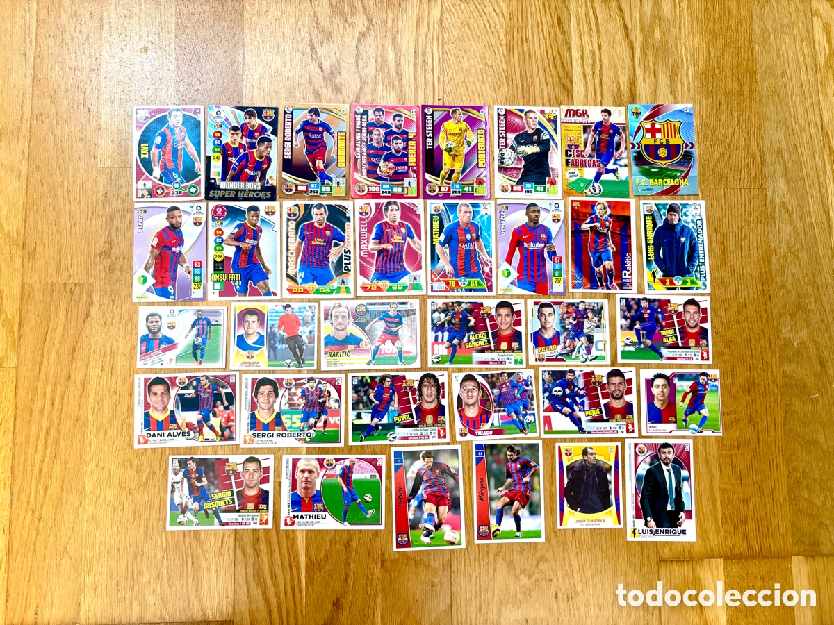 Cromos de f&uacute;tbol: LOTE ESPECTACULAR BARCELONA PARA FANS . 34 CROMOS NUNCA PEGADOS Y CARTAS . Estado muy bueno