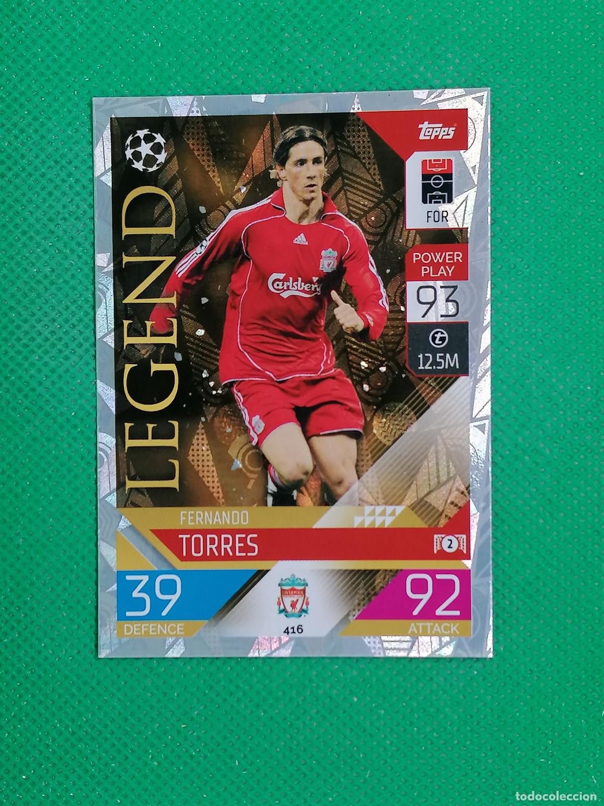 Cromos de f&uacute;tbol: 416 FERNANDO TORRES LIVERPOOL LEGEND ⚽ TOPPS MATCH ATTAX CHAMPIONS 2022 2023 22 23 ⚽