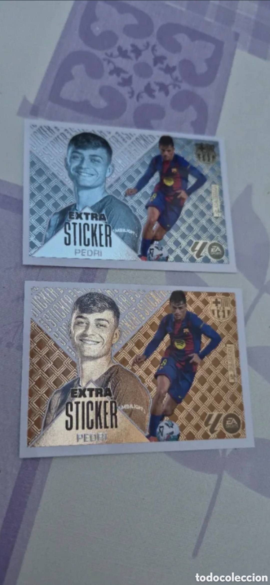 Cromos de f&uacute;tbol: EXTRA STIKER PEDRI PLATA Y BRONCE T.26 27