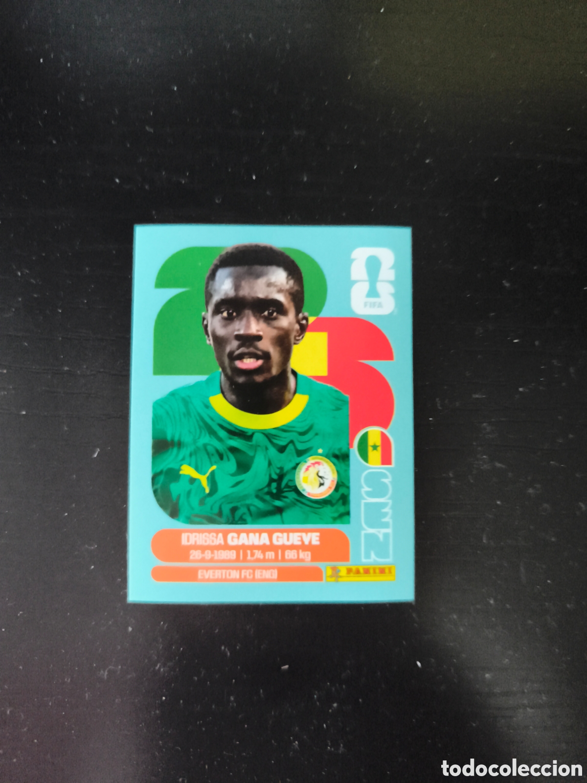 Fu&szlig;ball-Sticker: CROMO N&Uacute;MERO 9 GANA GUEYE SENEGAL. MUNDIAL 2026. PANINI