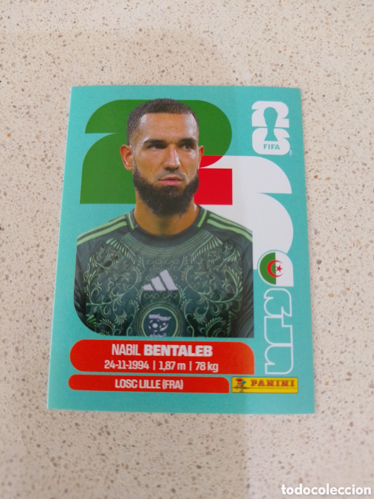 Figurine di Calcio: CROMO NUMERO 12 BENTALEB ARGELIA. MUNDIAL 2026. PANINI.