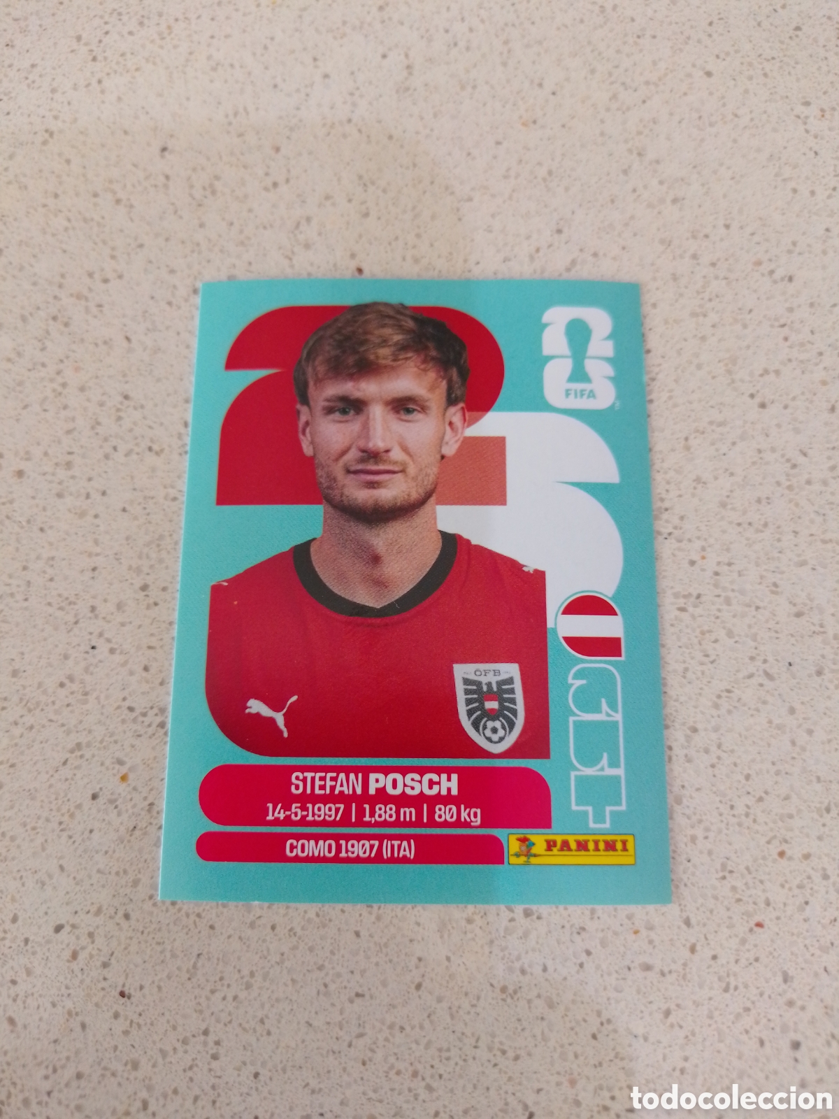 Cromos de f&uacute;tbol: CROMO NUMERO 7 POSCH AUSTRIA. MUNDIAL 2026. PANINI.