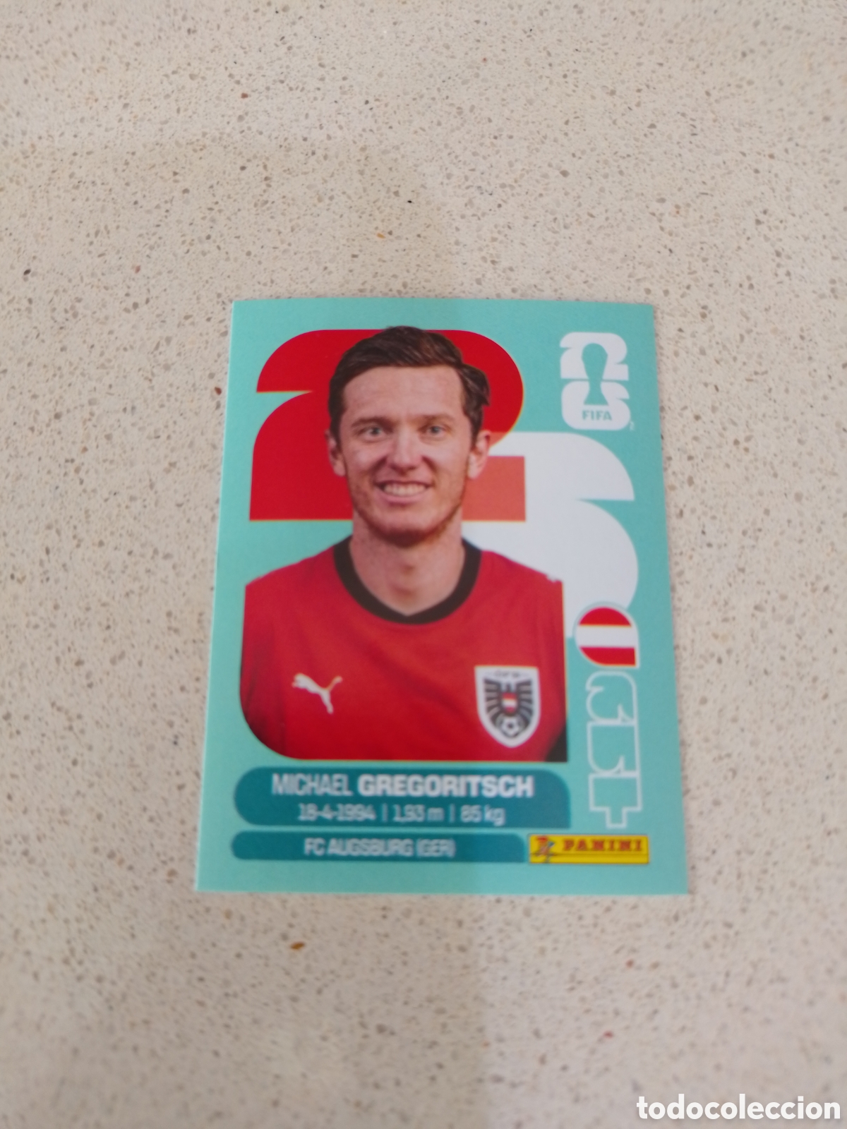 Cromos de f&uacute;tbol: CROMO NUMERO 19 GREGORITSCH AUSTRIA. MUNDIAL 2026. PANINI.