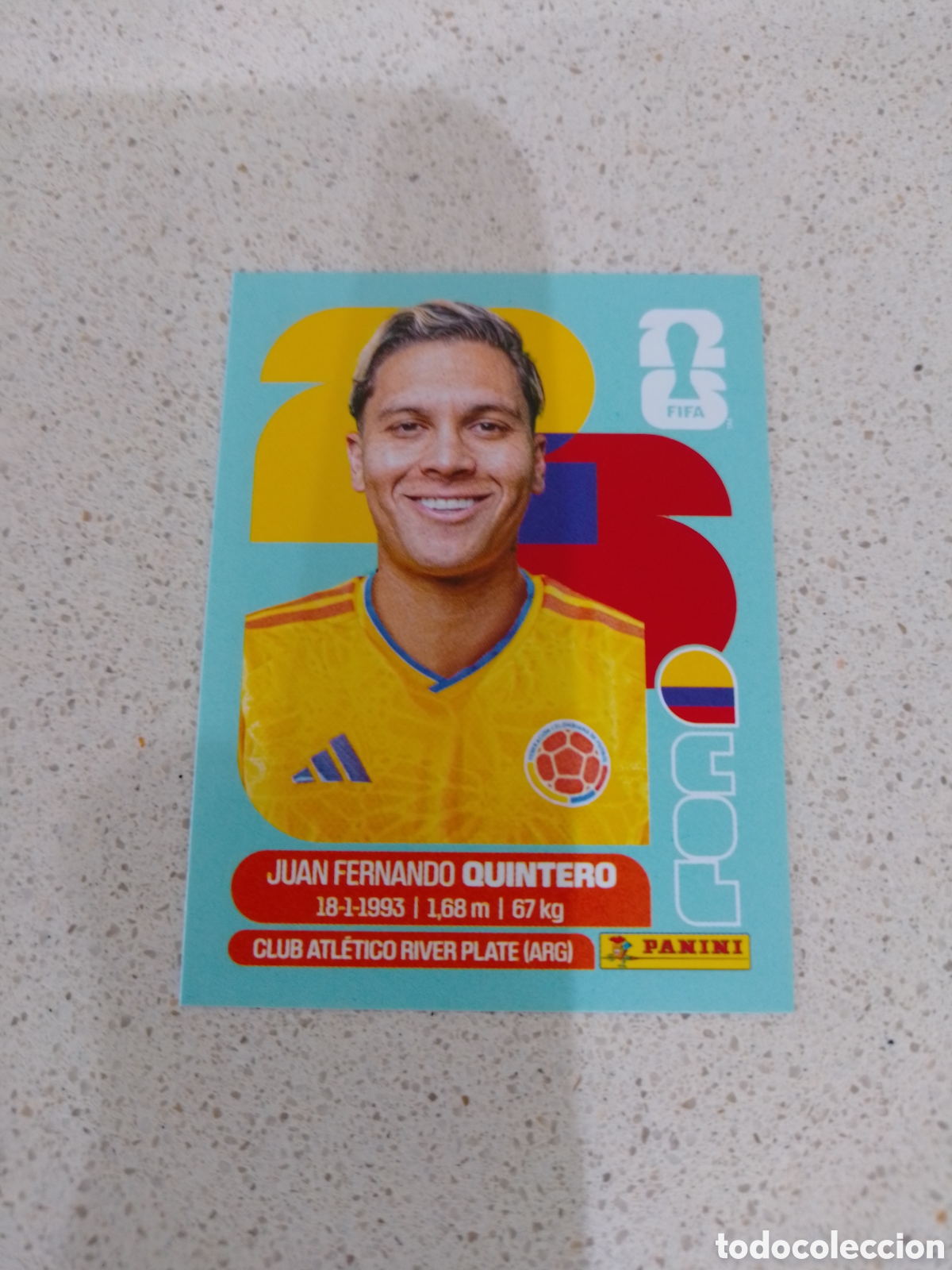 Cromos de f&uacute;tbol: CROMO NUMERO 15 QUINTERO COLOMBIA. MUNDIAL 2026. PANINI.