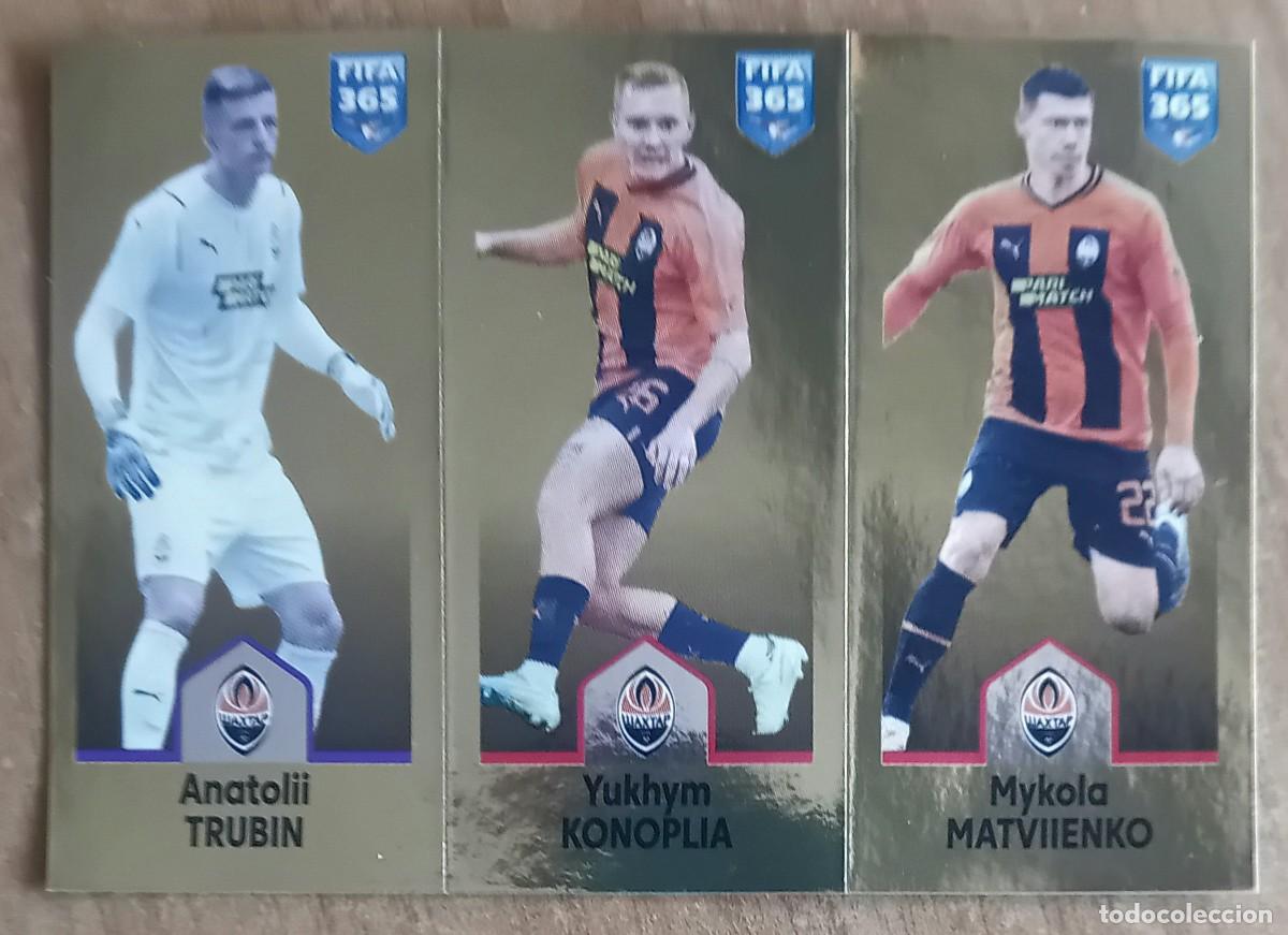 Cromos de f&uacute;tbol: Figurina Panini 2022-23 Cromo Fifa 365 2023 Trubin Konoplia Matviienko Shakthar Donetsk n 407