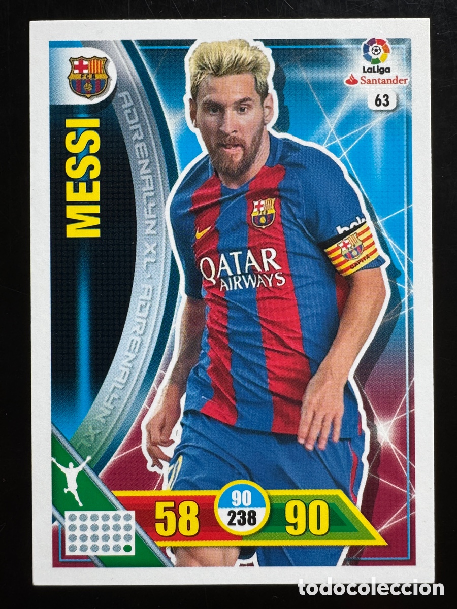 Cromos de f&uacute;tbol: Messi 63 Barcelona Adrenalyn 2016/17
