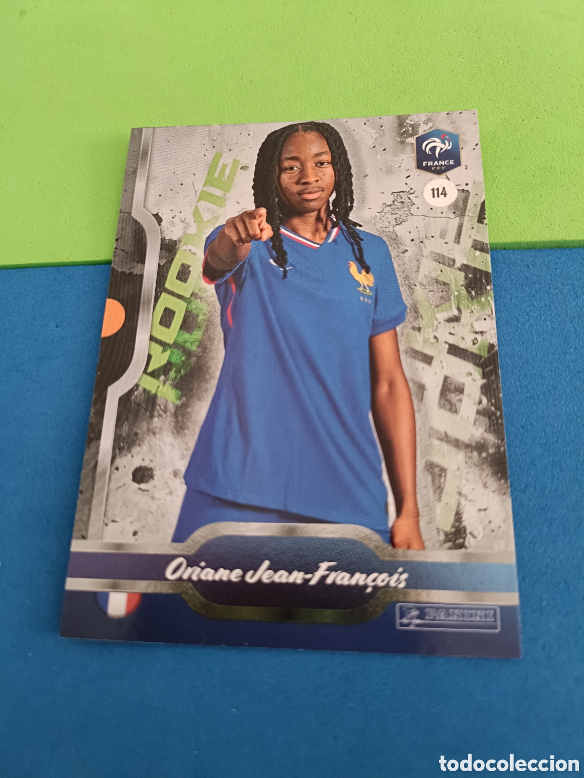 Cromos de f&uacute;tbol: PANINI FFF BLEU COLLECTIF 2025 brillante - 114 Oriane Jean-Fran&ccedil;ois