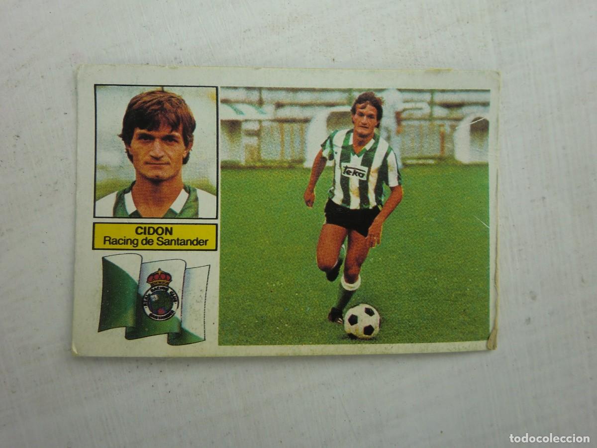 Fu&szlig;ball-Sticker: Cromo de f&uacute;tbol LIGA ESTE 82-83 1982-1983: CID&Oacute;N (Racing de Santander), versi&oacute;n doble imagen rayas