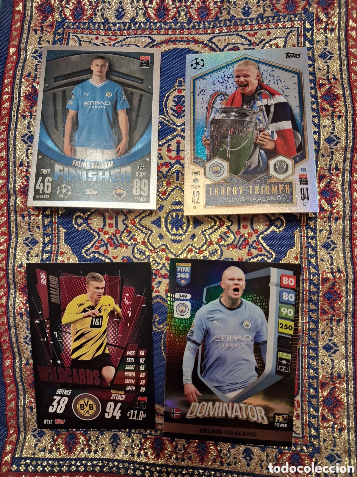 Cromos de f&uacute;tbol: Lote de 11 cartas de Erling Haaland