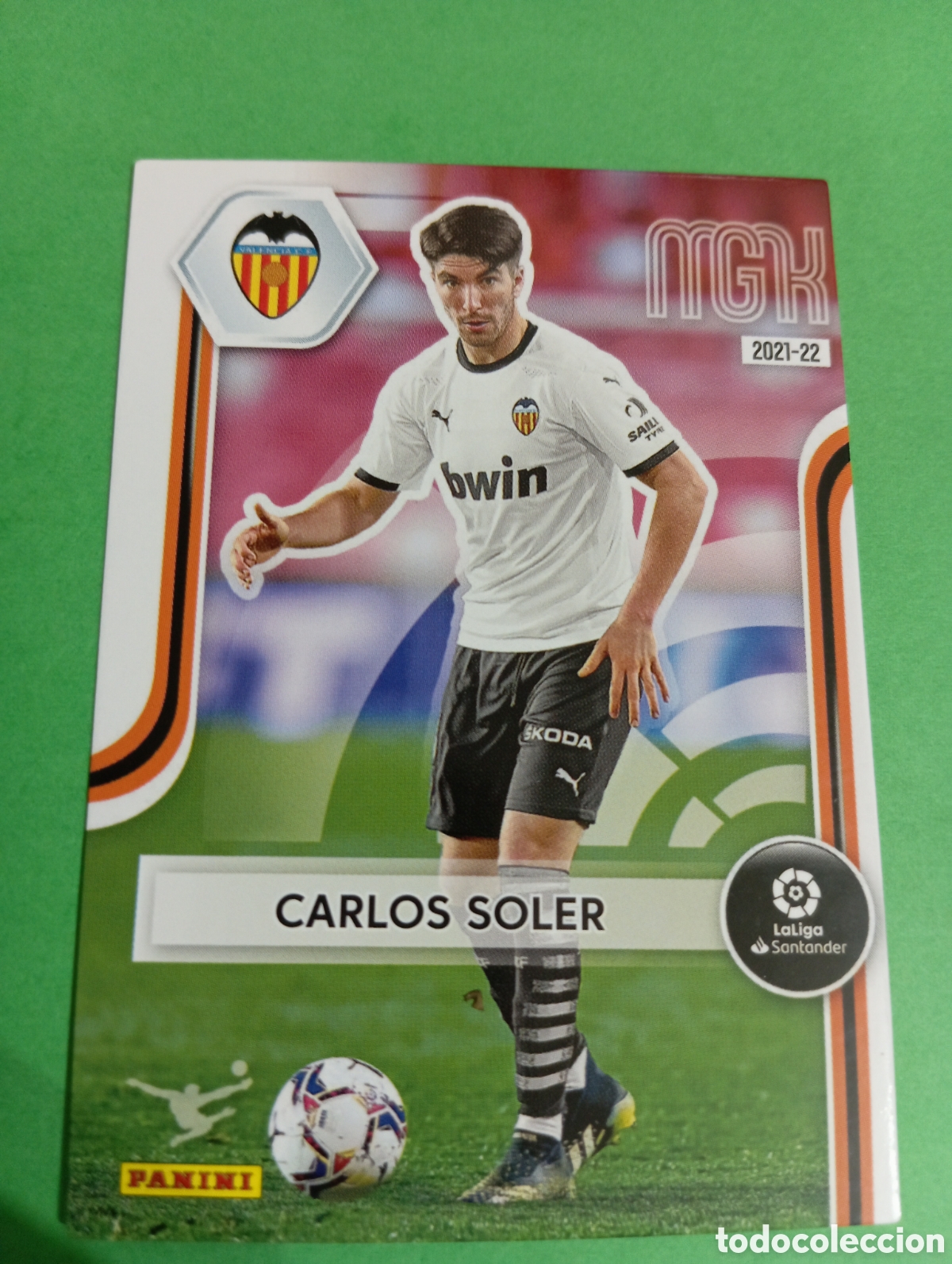 Cromos de f&uacute;tbol: Carlos Soler Valencia n&deg;335 / PANINI MEGACRACKS 2021/2022