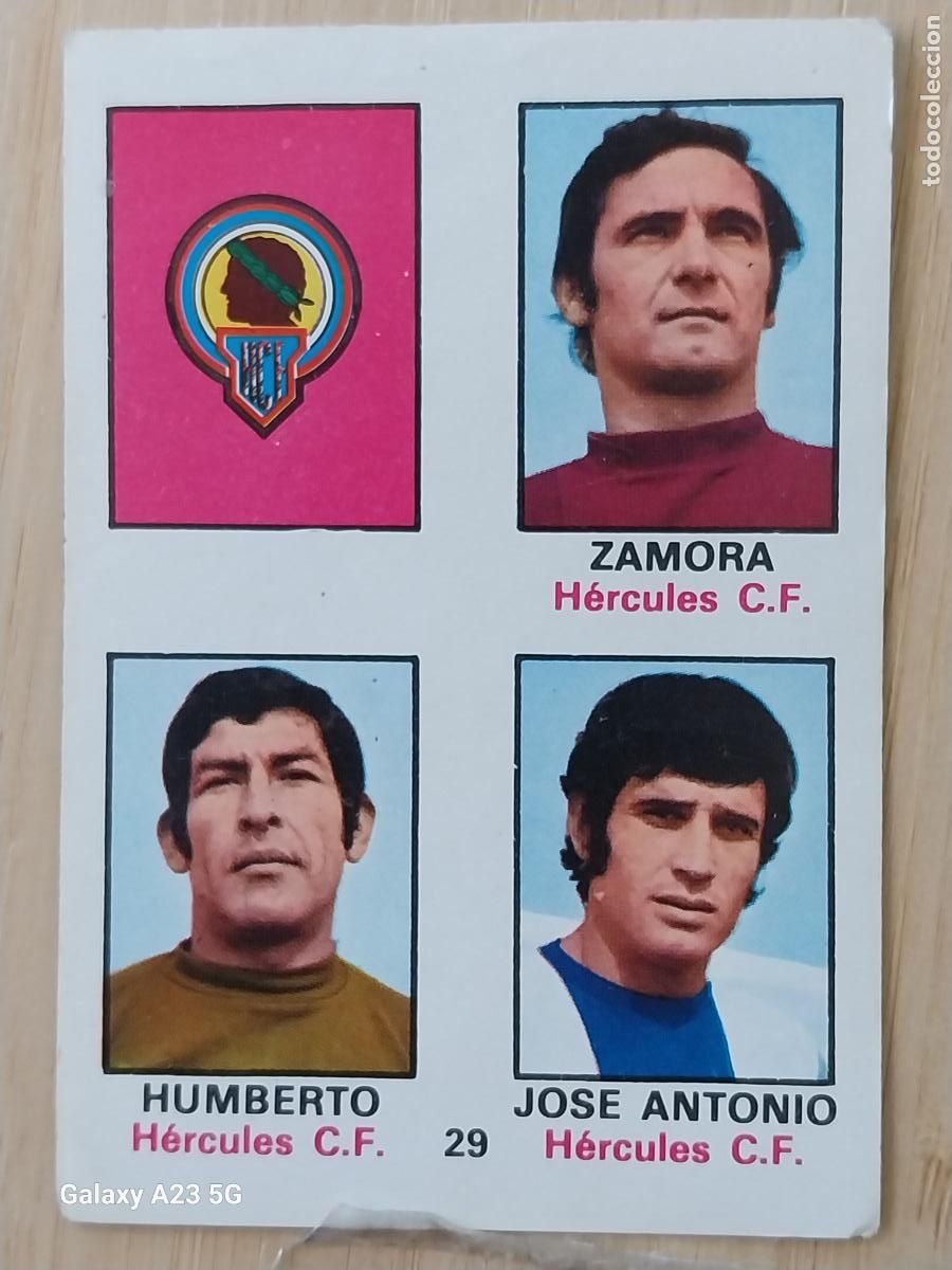 Cromos de f&uacute;tbol: ZAMORA HUMBERTO JOSE ANTONIO HERCULES ED FHER LIGA 1974 74 75 CROMO 29 SIN PEGAR NUNCA ORIGINAL