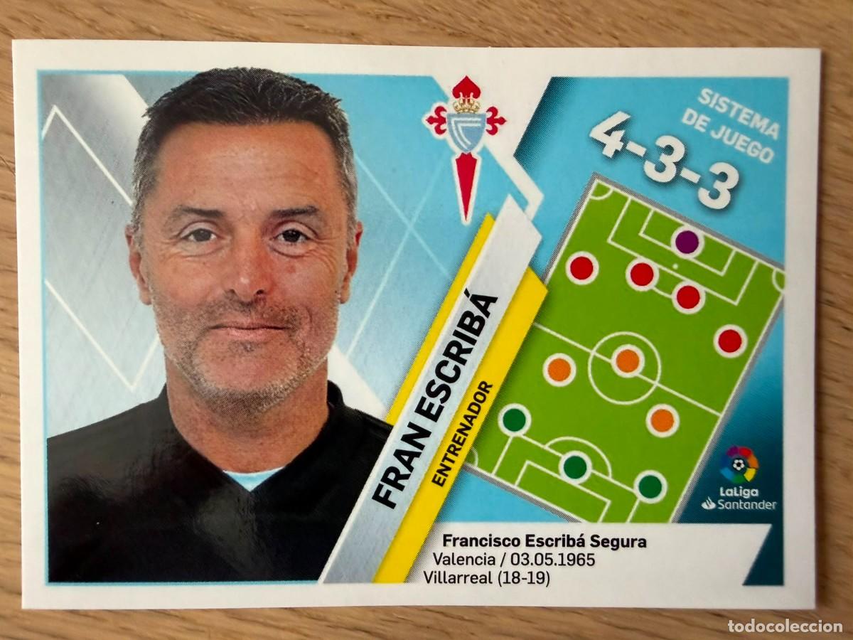 Cromos de f&uacute;tbol: 12 ESCRIBA ENTRENADOR CELTA VIGO 19 20 2019 2020 LIGA SANTANDER COLECCIONES ESTE SIN PEGAR STICKER