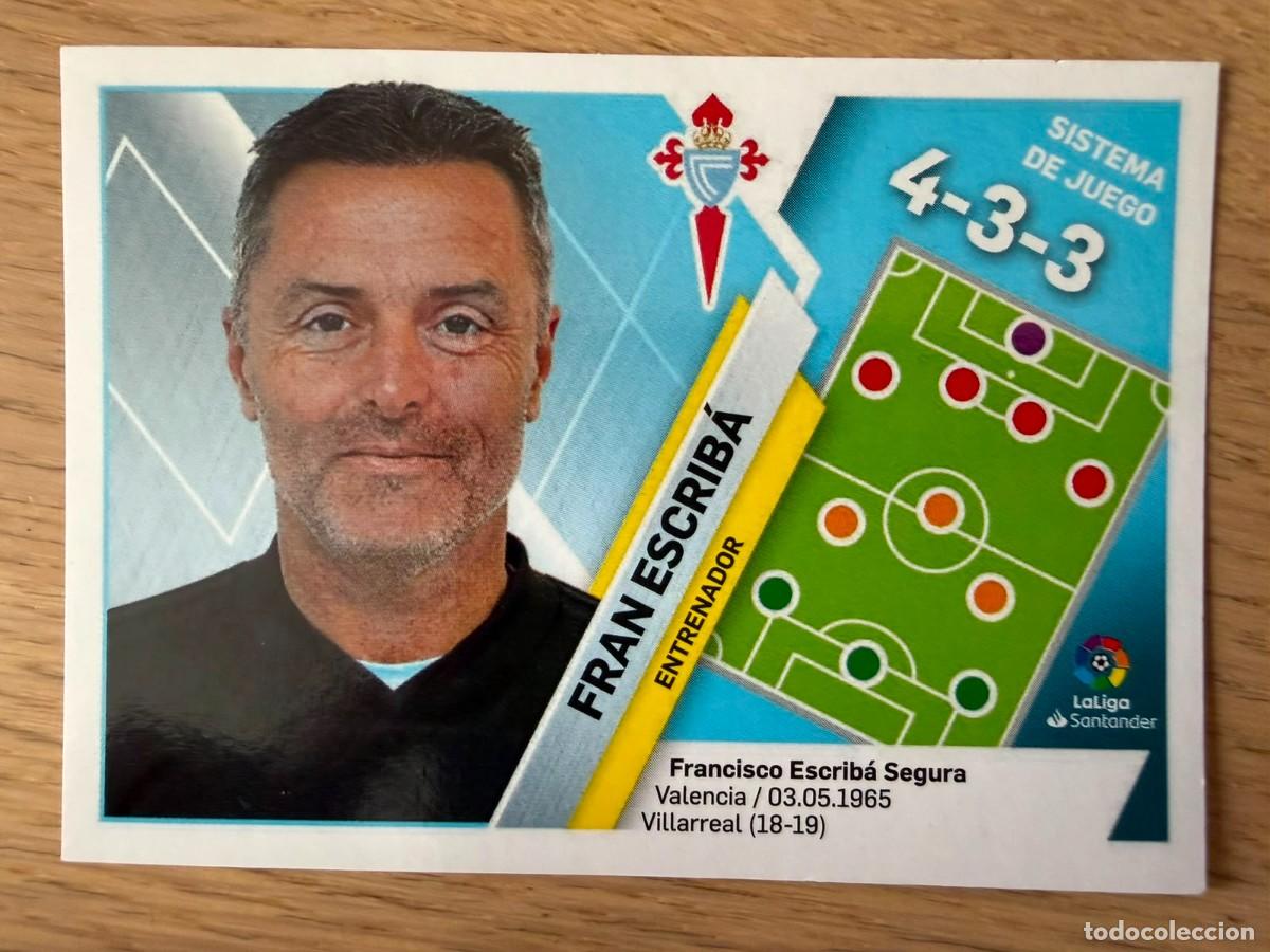 Cromos de f&uacute;tbol: 12 ESCRIBA ENTRENADOR CELTA VIGO 19 20 2019 2020 LIGA SANTANDER COLECCIONES ESTE SIN PEGAR STICKER