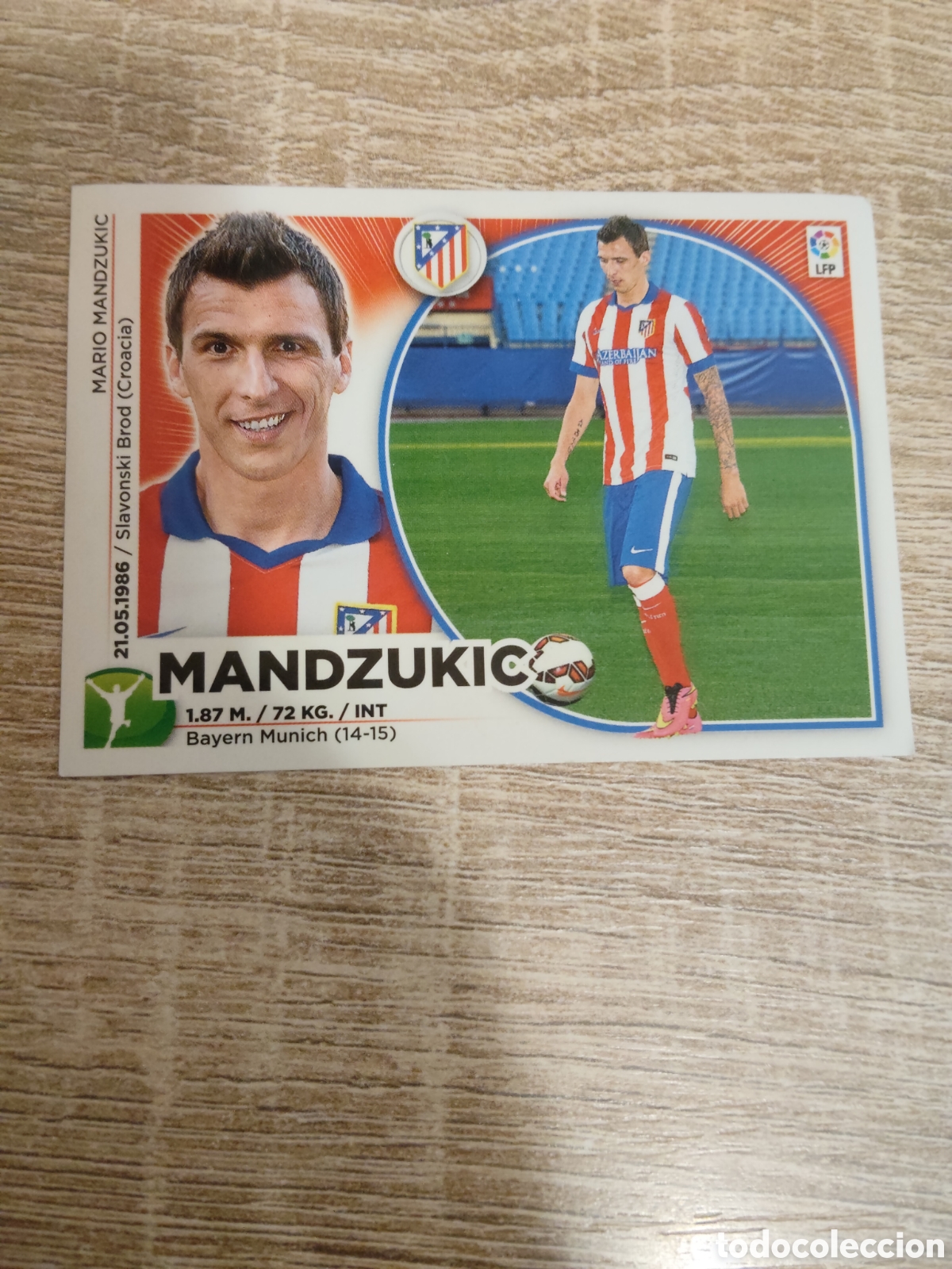 Cromos de f&uacute;tbol: Mandzukic Atl&eacute;tico de Madrid liga 2014 2015 14 15 ediciones este