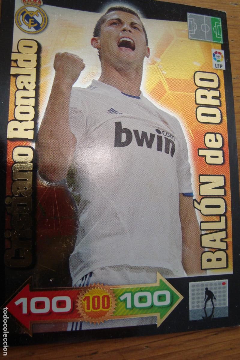 Cromos de f&uacute;tbol: ANTIGUO CROMO FUTBOL CRISTIANO RONALDO BALON ORO REAL MADRID. PANINI 2010 - 2011