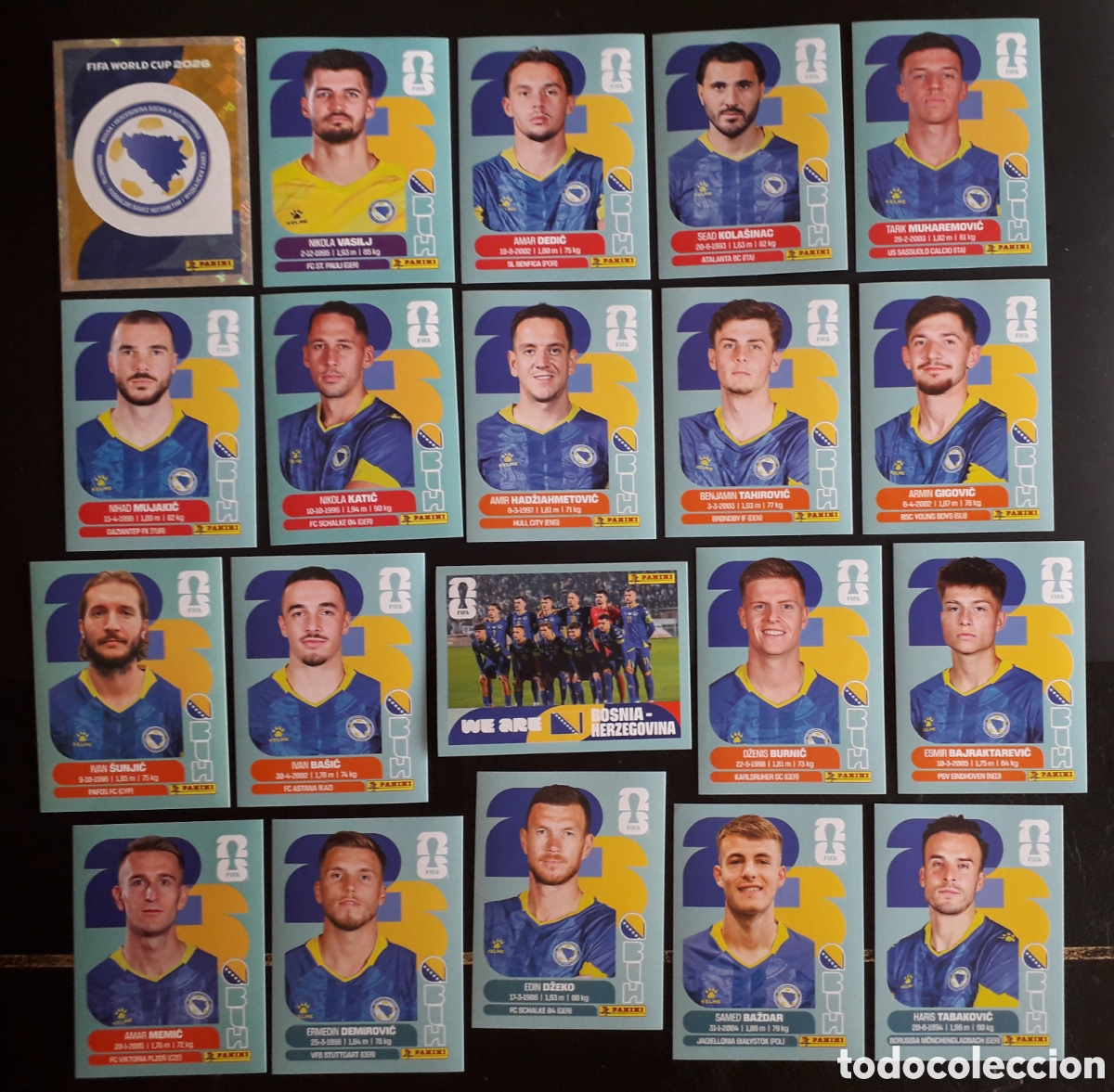 Cromos de f&uacute;tbol: 20 CROMOS BOSNIA HERCEGOVINA, EQUIPO COMPLETO MUNDIAL F&Uacute;TBOL 2026 FIFA WORLD CUP PANINI