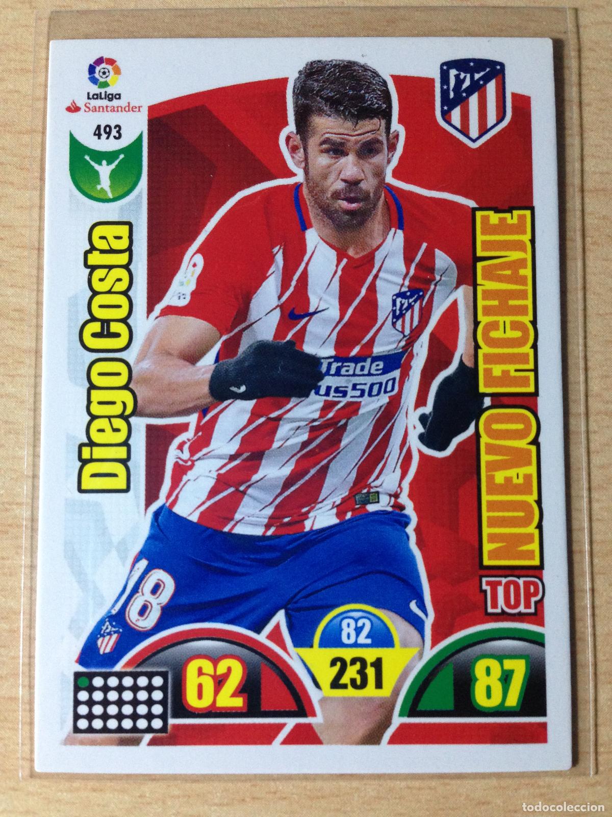 Football Stickers: 2017-2018 - 493 DIEGO COSTA - ATLETICO DE MADRID - PANINI ADRENALYN