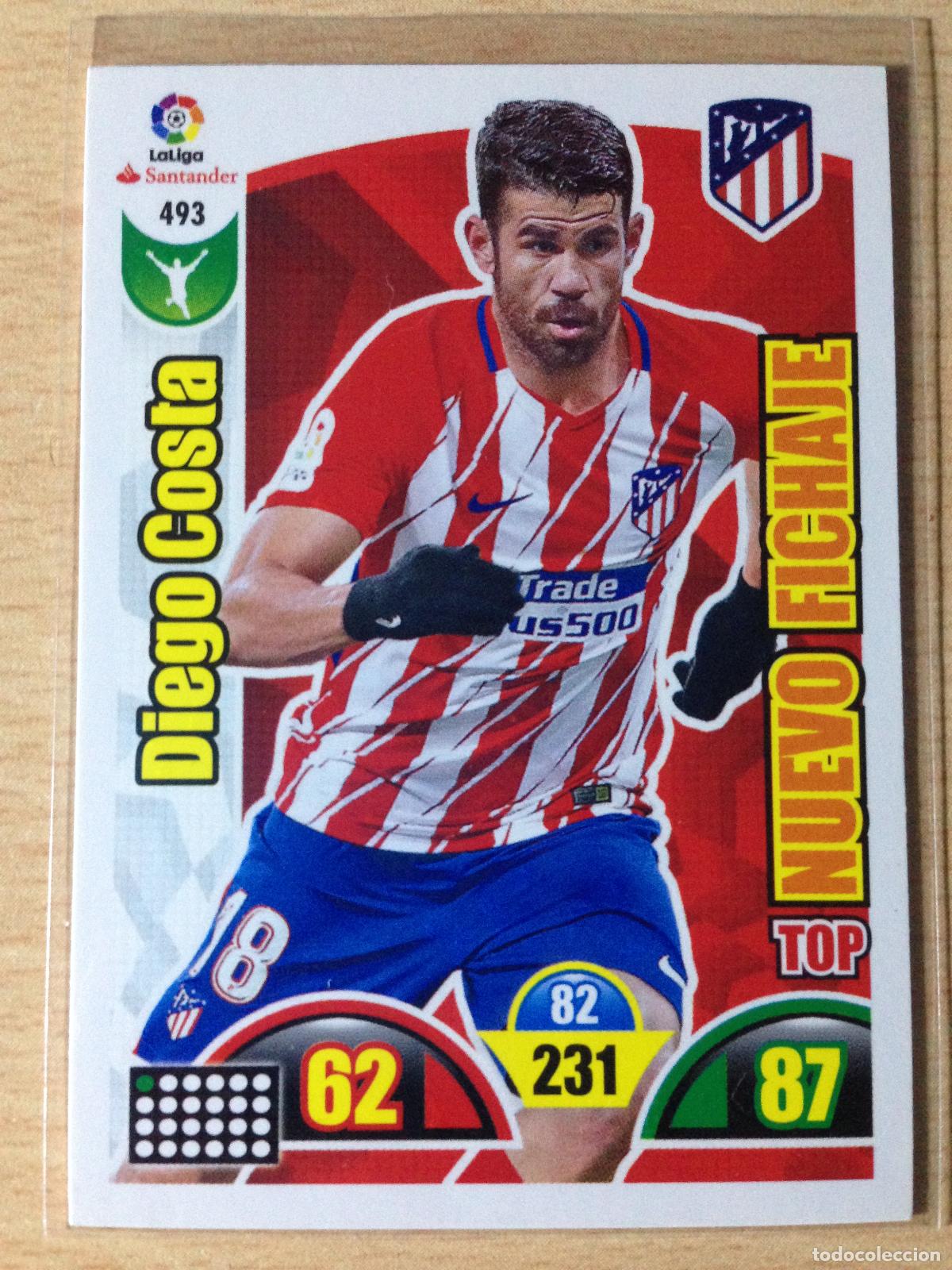 Football Stickers: 2017-2018 - 493 DIEGO COSTA - ATLETICO DE MADRID - PANINI ADRENALYN