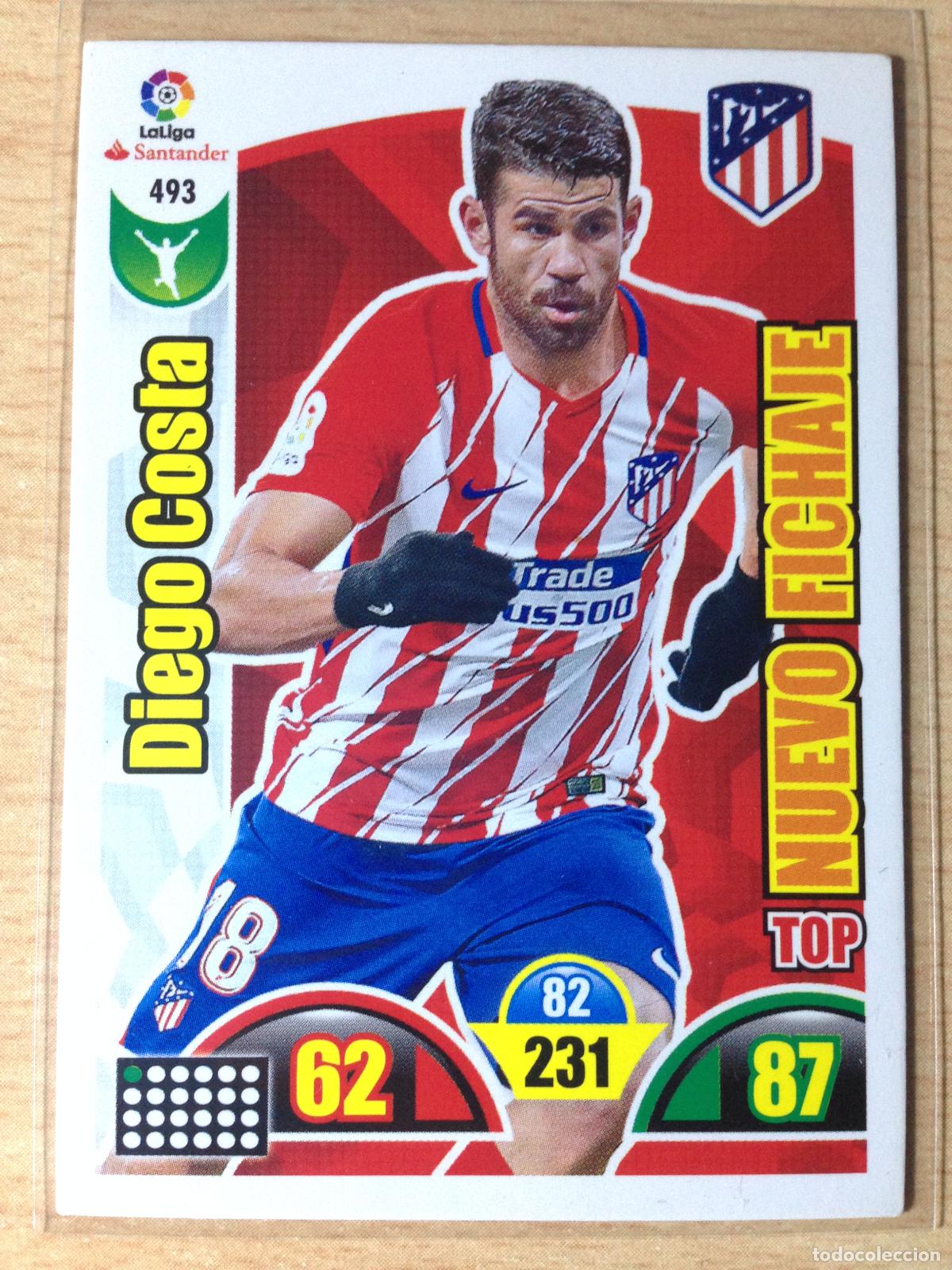 Football Stickers: 2017-2018 - 493 DIEGO COSTA - ATLETICO DE MADRID - PANINI ADRENALYN