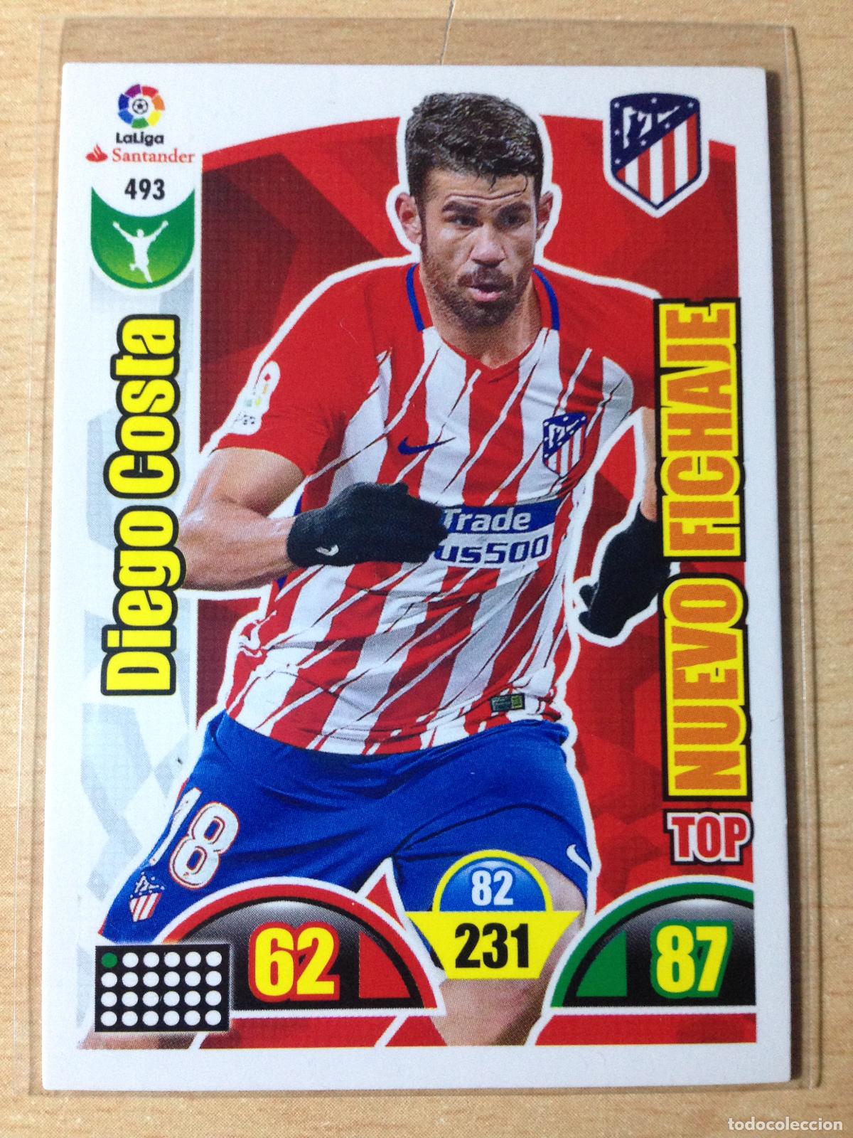 Football Stickers: 2017-2018 - 493 DIEGO COSTA - ATLETICO DE MADRID - PANINI ADRENALYN