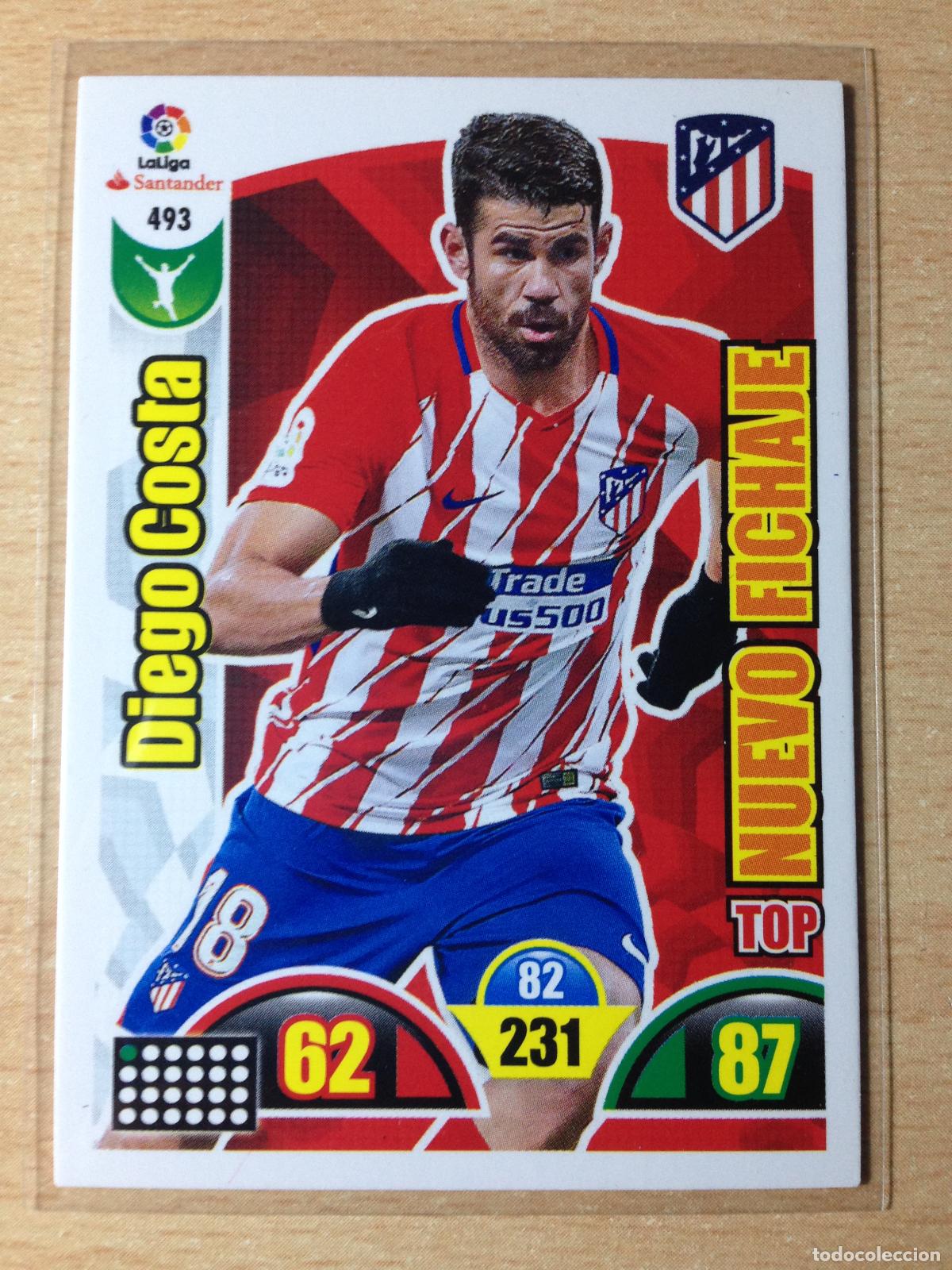 Cromos de f&uacute;tbol: 2017-2018 - 493 DIEGO COSTA - ATLETICO DE MADRID - PANINI ADRENALYN