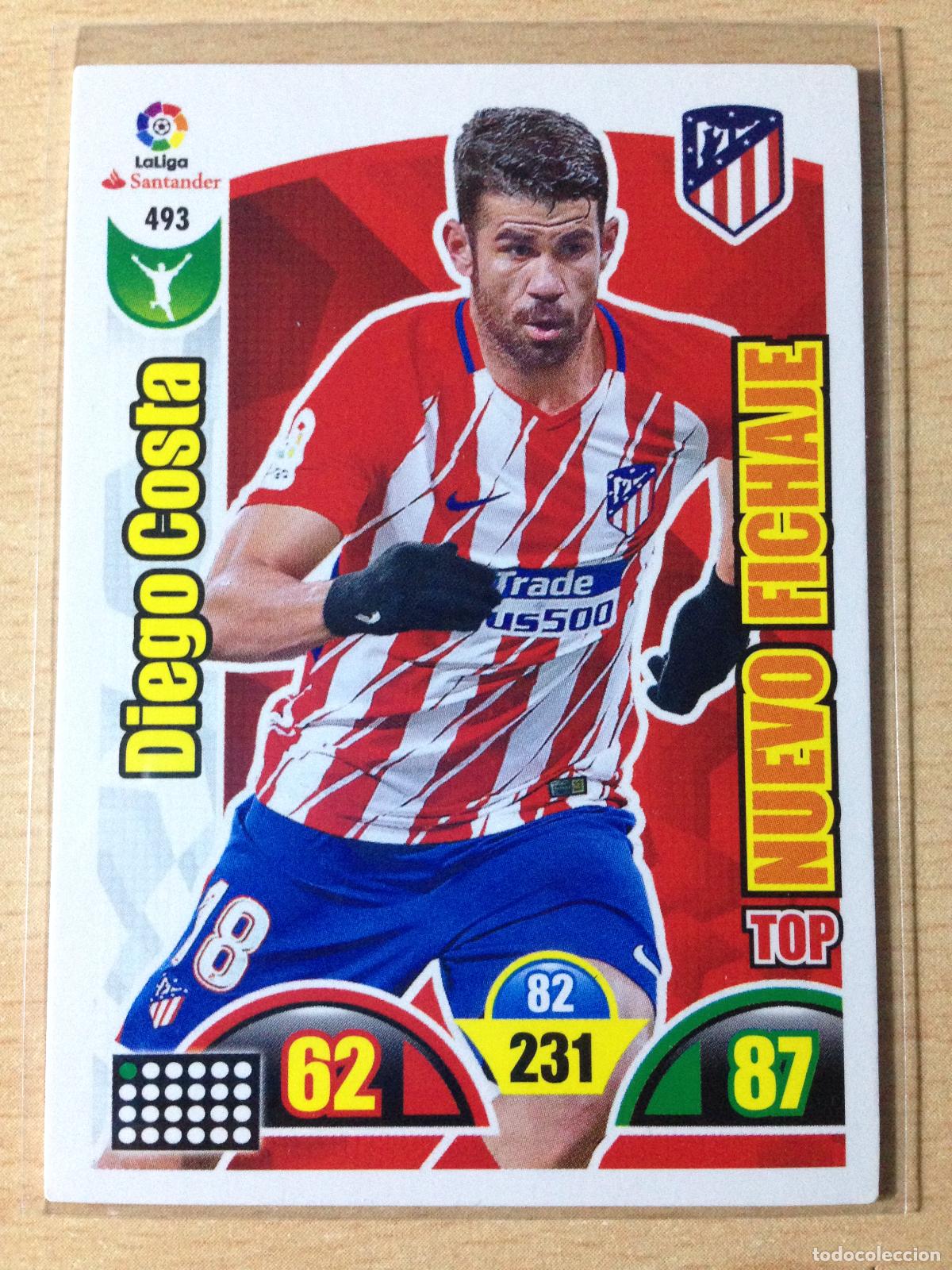 Cromos de f&uacute;tbol: 2017-2018 - 493 DIEGO COSTA - ATLETICO DE MADRID - PANINI ADRENALYN