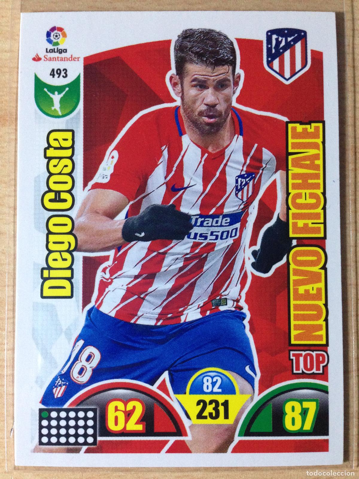 Cromos de f&uacute;tbol: 2017-2018 - 493 DIEGO COSTA - ATLETICO DE MADRID - PANINI ADRENALYN