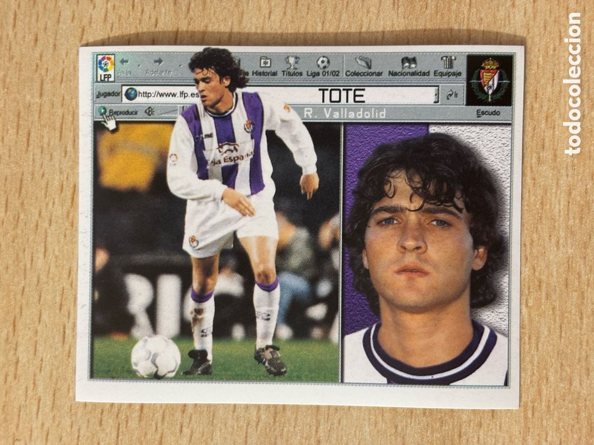 Figurine di Calcio: Tote Fichaje 18 Real Valladolid Ediciones Este 2001-02 nuevo sin pegar
