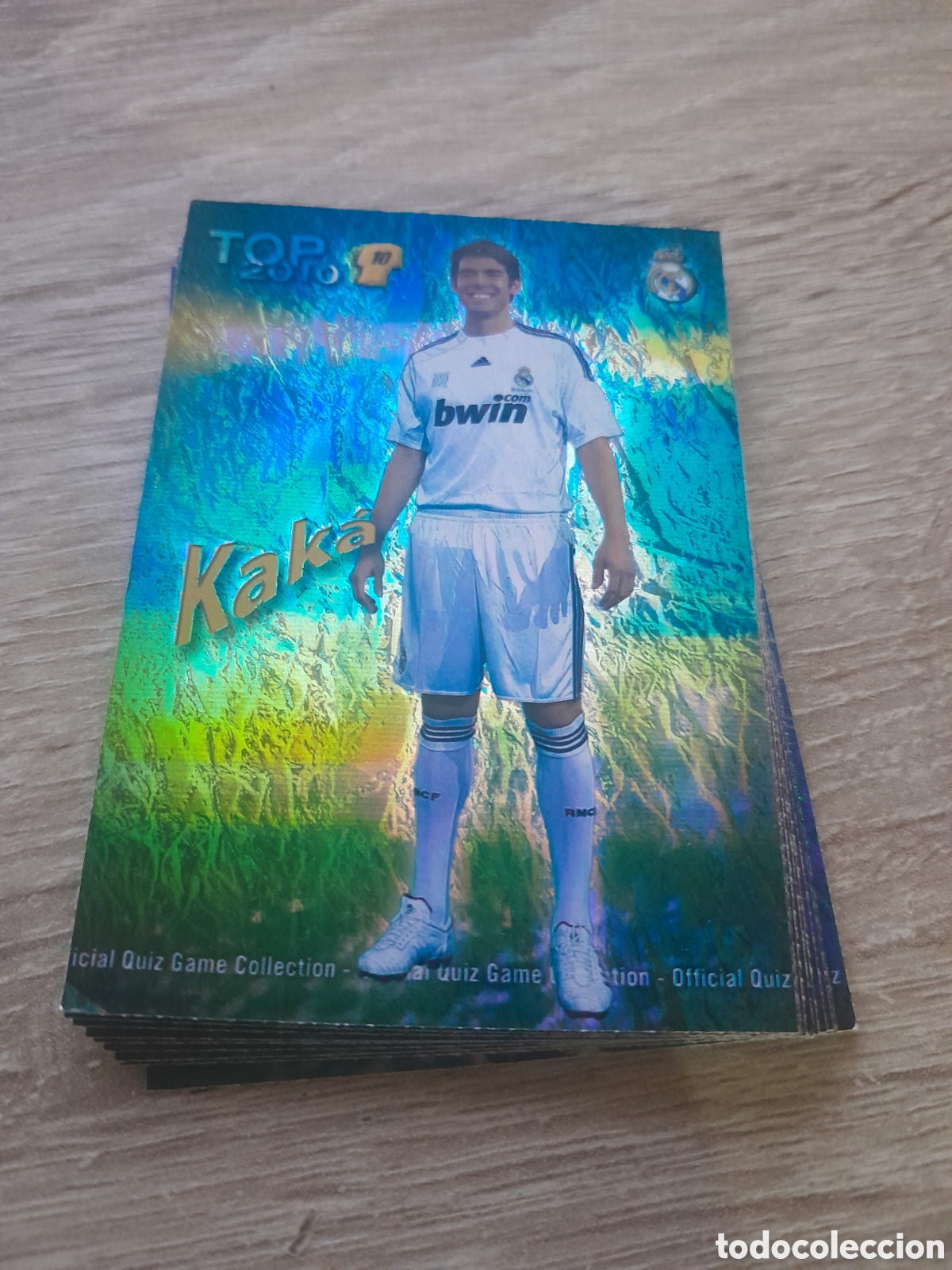 Figurine di Calcio: 614 KAK&Aacute; REAL MADRID MUNDICROMO 2009 2010 TOP 2010 FONDO VERDE JASPEADO