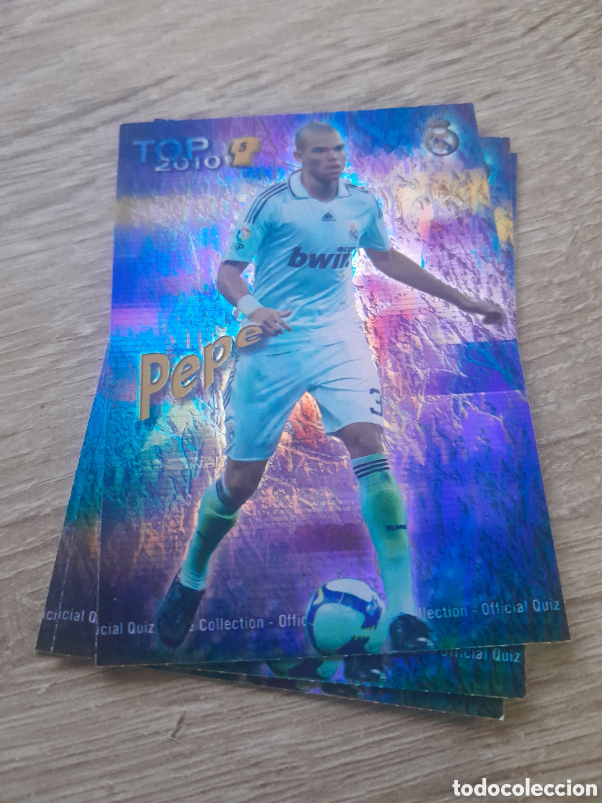 Cromos de f&uacute;tbol: n&ordm; 569 pepe JASPEADO AZUL TOP 2010 MUNDICROMO 2009-2010