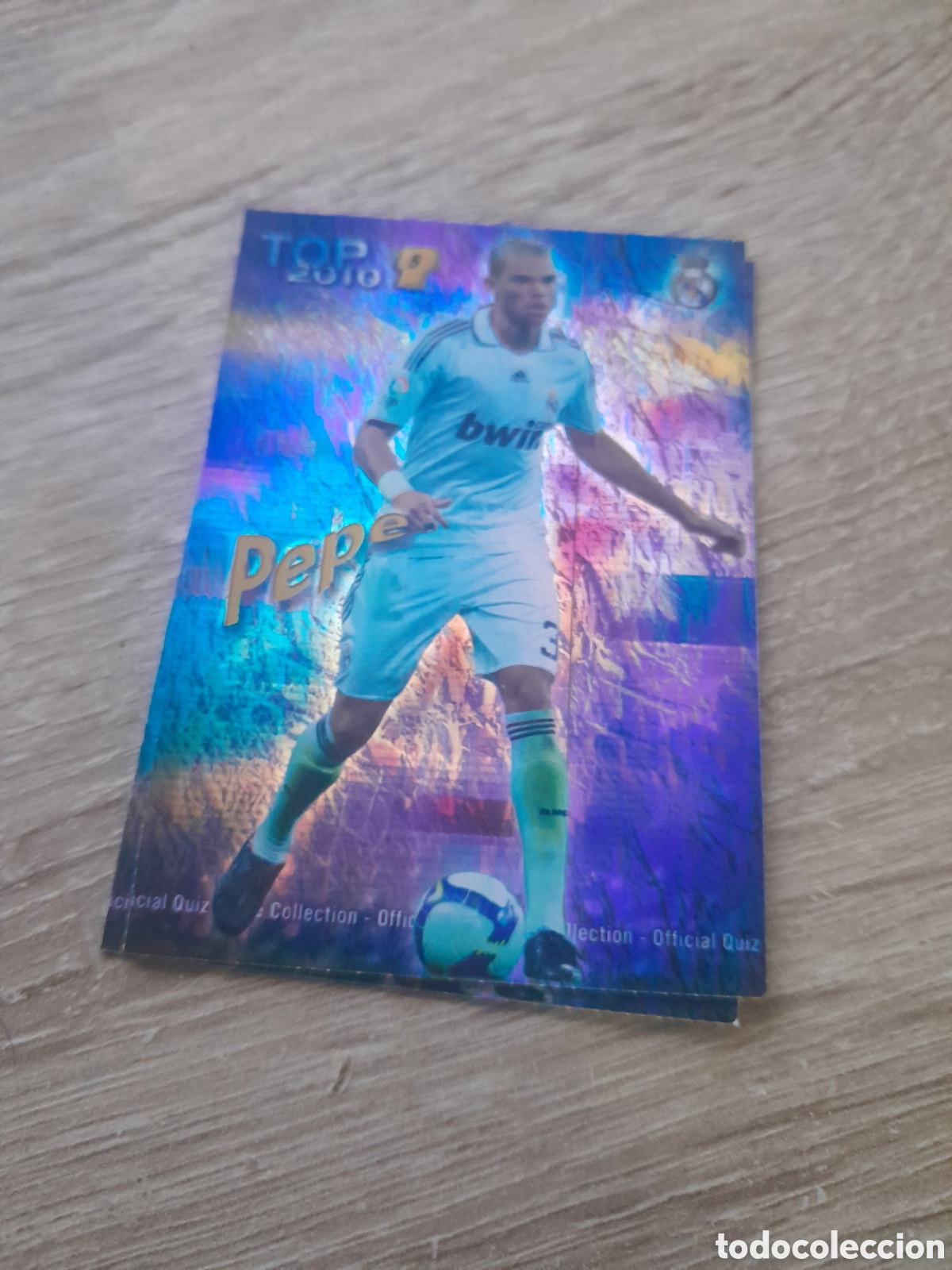 Cromos de f&uacute;tbol: n&ordm; 569 pepe JASPEADO AZUL TOP 2010 MUNDICROMO 2009-2010
