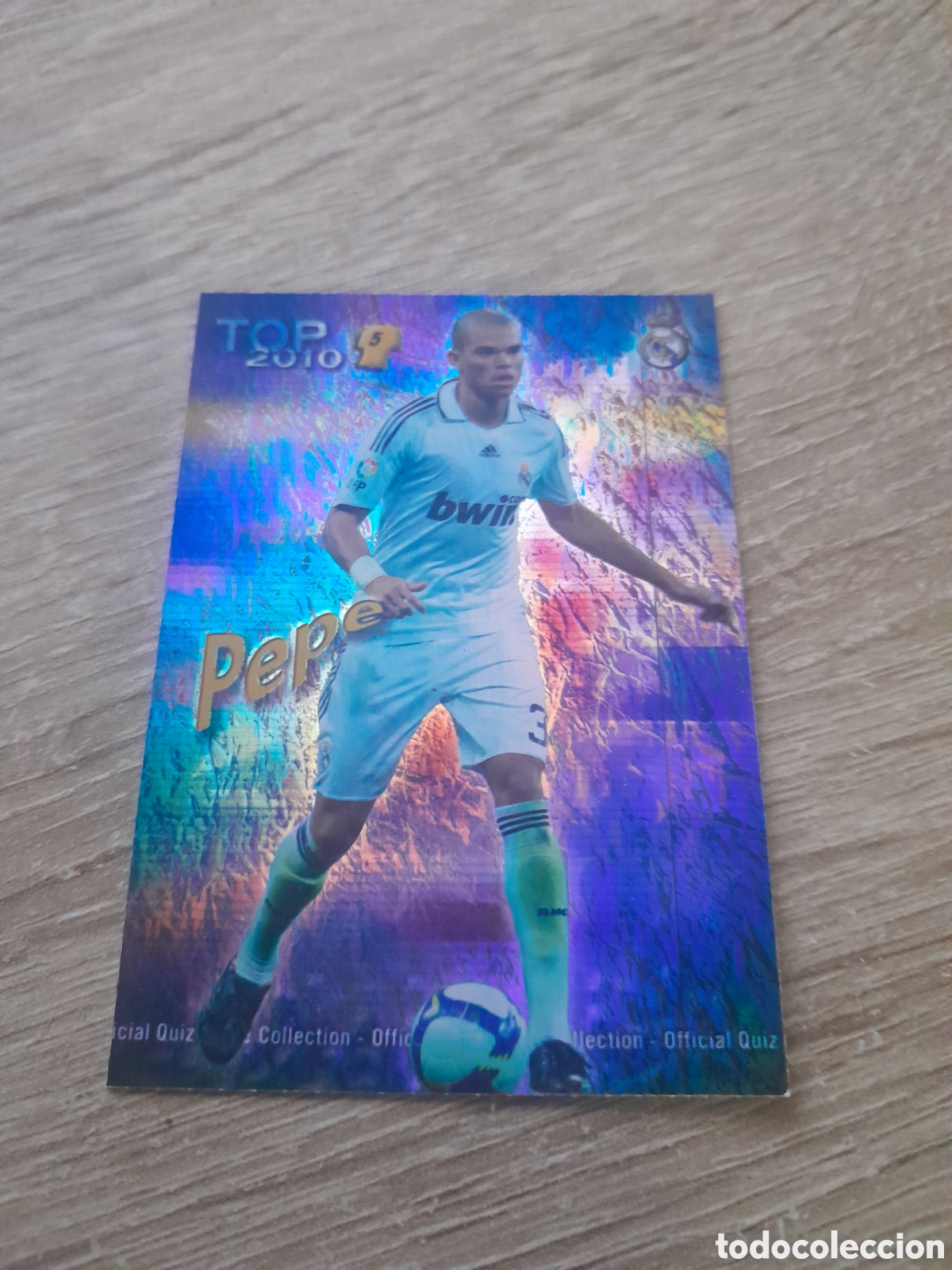 Cromos de f&uacute;tbol: n&ordm; 569 pepe JASPEADO AZUL TOP 2010 MUNDICROMO 2009-2010