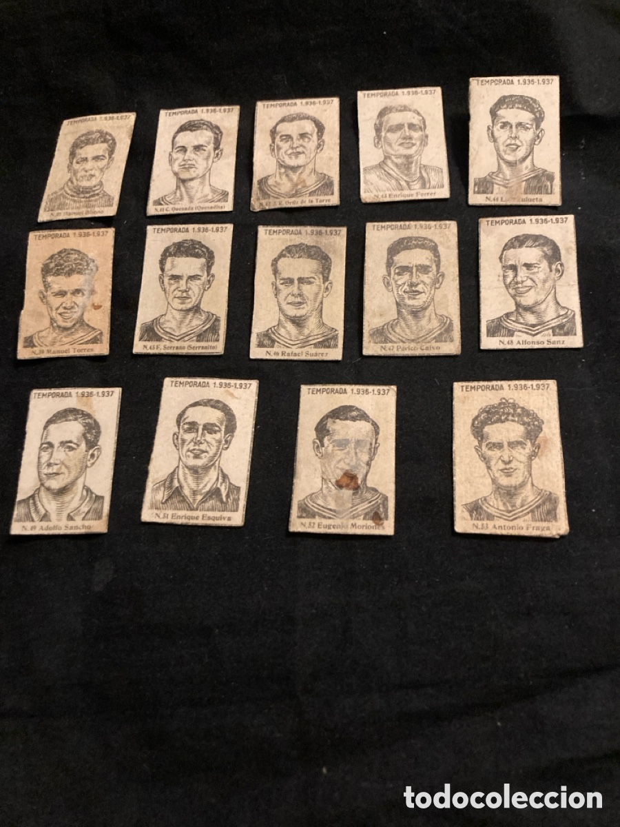 Cromos de f&uacute;tbol: Nacional de Madrid cromos de cerillas lote temporada 1936-37