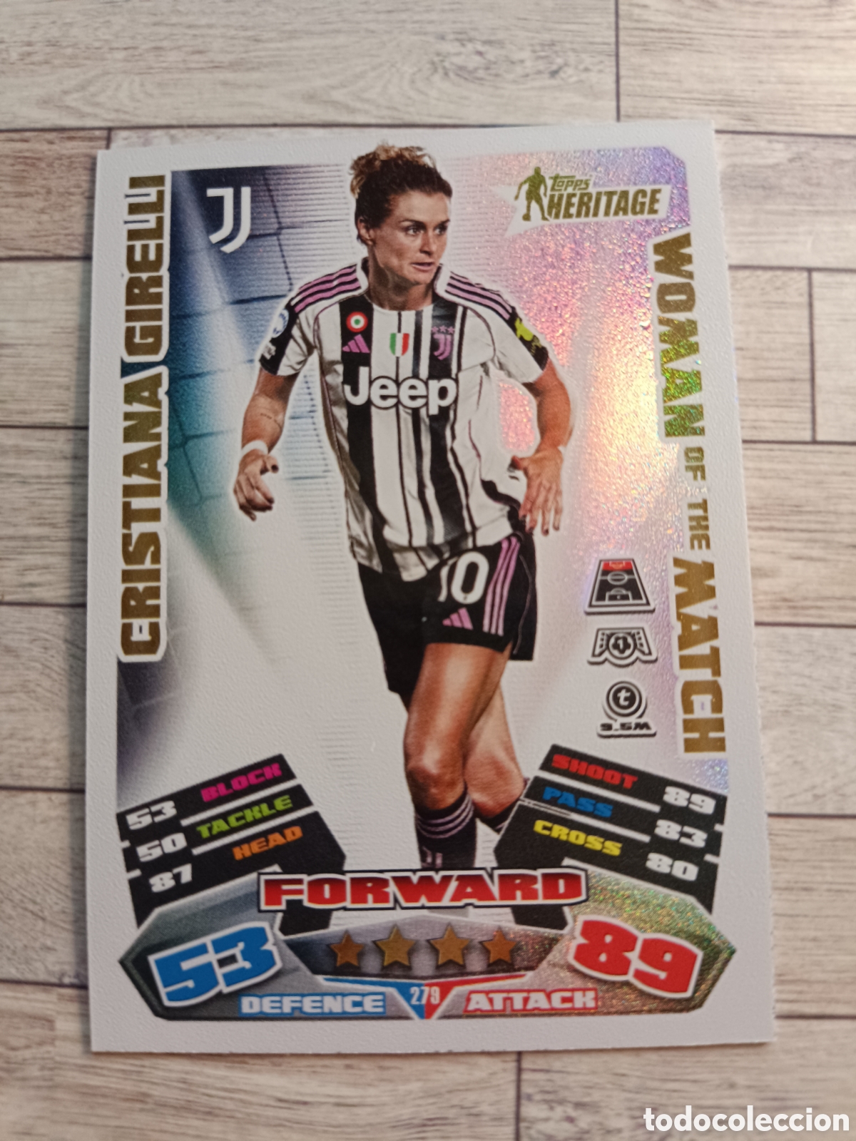 Cromos de f&uacute;tbol: CRISTIANA GIRELLI JUVENTUS HERITAGE WOMAN OF THE MATCH ATTAX EXTRA CHAMPIONS 2025 2026 TOPPS 25 26
