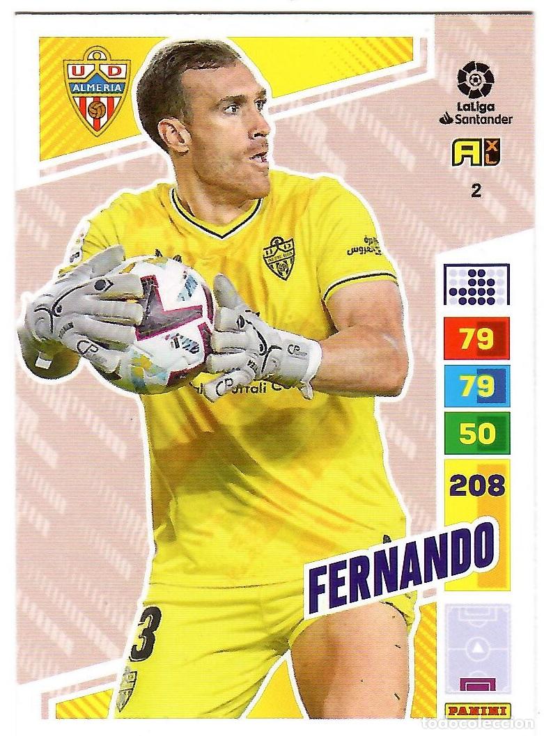 Cromos de f&uacute;tbol: Fernando (Almeria), n&ordm; 2: Cromo del album de futbol Adrenalyn 2022-23