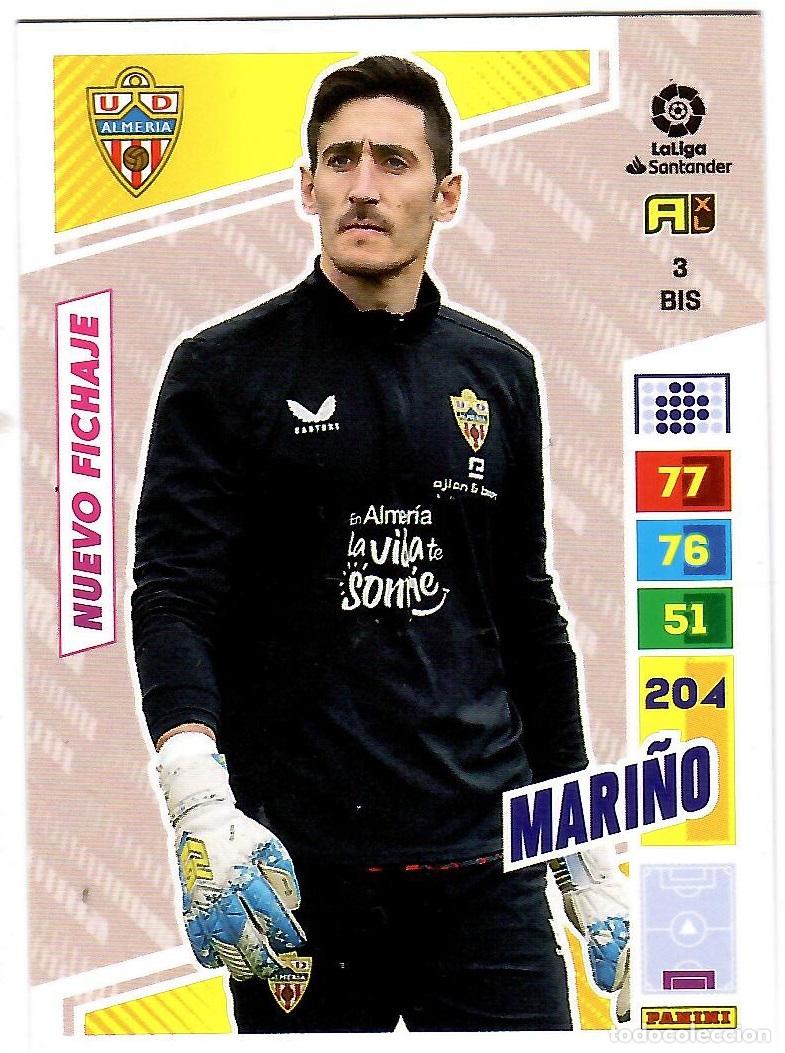 Cromos de f&uacute;tbol: Mari&ntilde;o (Almeria, Nuevo Fichaje), n&ordm; 3 BIS: Cromo del album de futbol Adrenalyn 2022-23