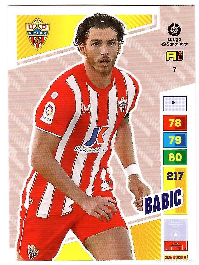 Cromos de f&uacute;tbol: Babic (Almeria), n&ordm; 7: Cromo del album de futbol Adrenalyn 2022-23