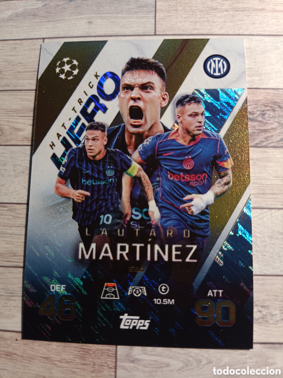 Cromos de f&uacute;tbol: 260 LAUTARO MARTINEZ INTER DE MILAN HAT-TRICK HERO MATCH ATTAX EXTRA CHAMPIONS 2025 2026 TOPPS 25 26