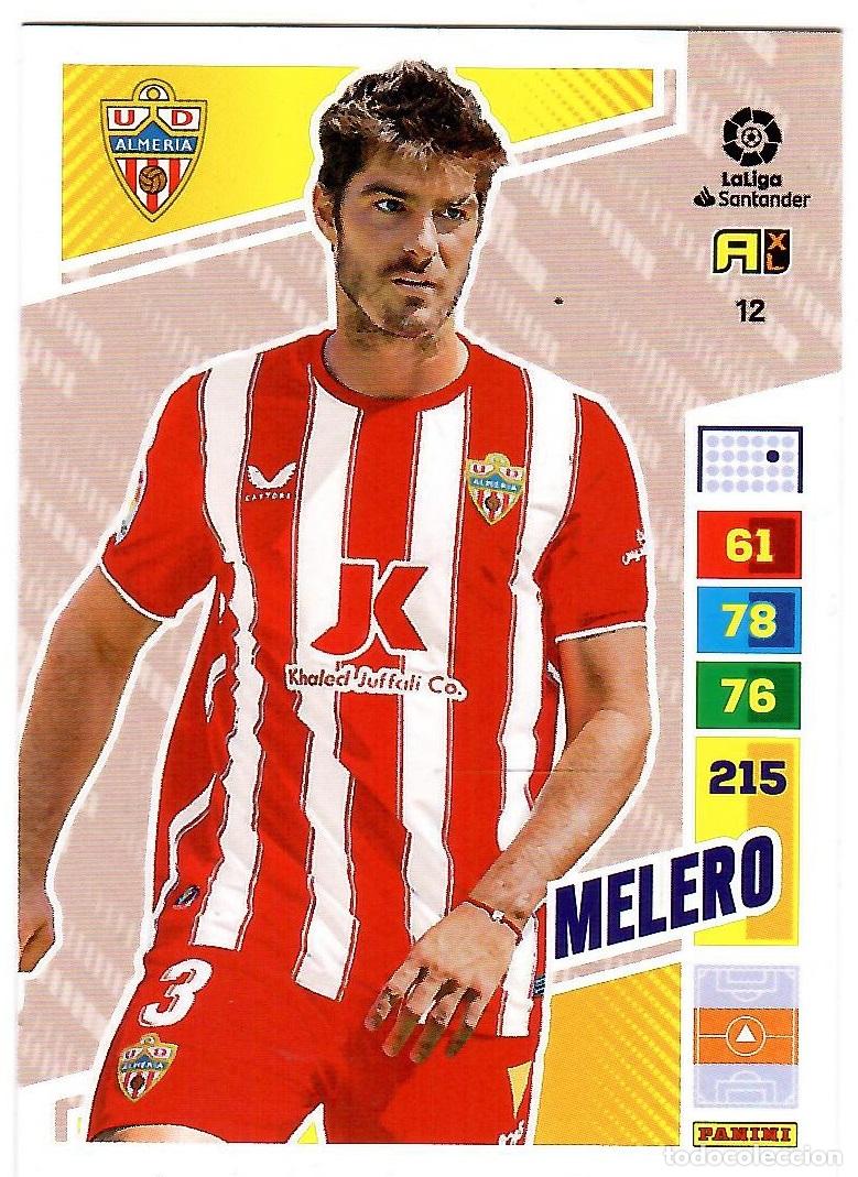 Cromos de f&uacute;tbol: Melero (Almeria), n&ordm; 12: Cromo del album de futbol Adrenalyn 2022-23