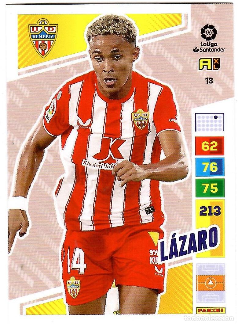 Cromos de f&uacute;tbol: Lazaro (Almeria), n&ordm; 13: Cromo del album de futbol Adrenalyn 2022-23
