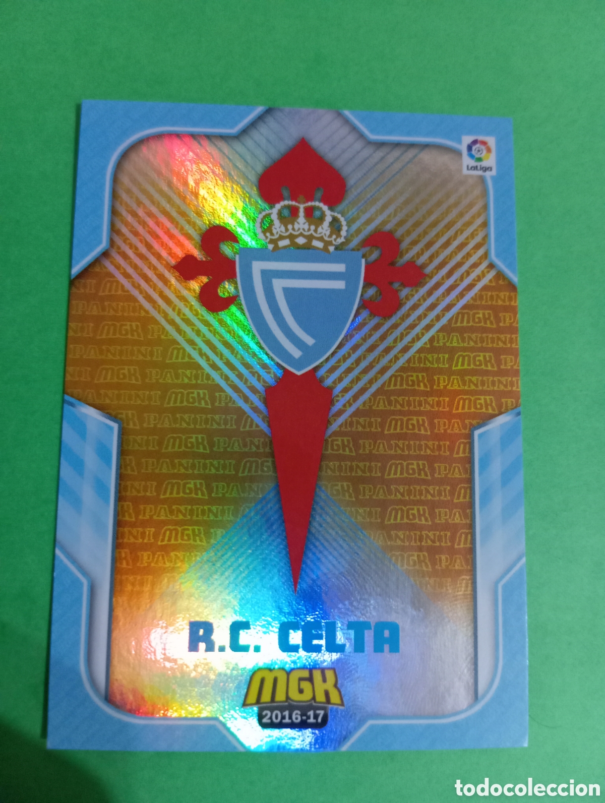 Cromos de f&uacute;tbol: Escudo del Celta de Vigo n&deg;136 / PANINI MEGACRACKS 2016/2017