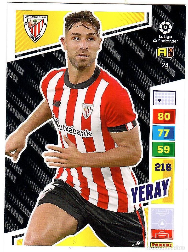 Cromos de f&uacute;tbol: Yeray (Ath. Bilbao), n&ordm; 24: Cromo del album de futbol Adrenalyn 2022-23