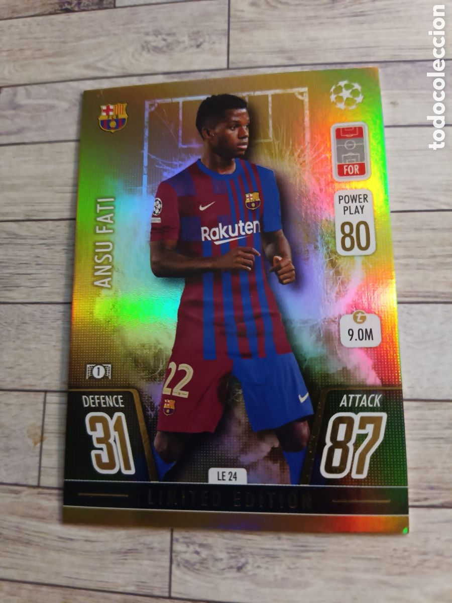 Cartes &agrave; collectionner de Football: ANSU FATI LIMITED EDITION BARCELONA MATCH ATTAX CHAMPIONS LEAGUE 2021 2022 TOPPS 21 22