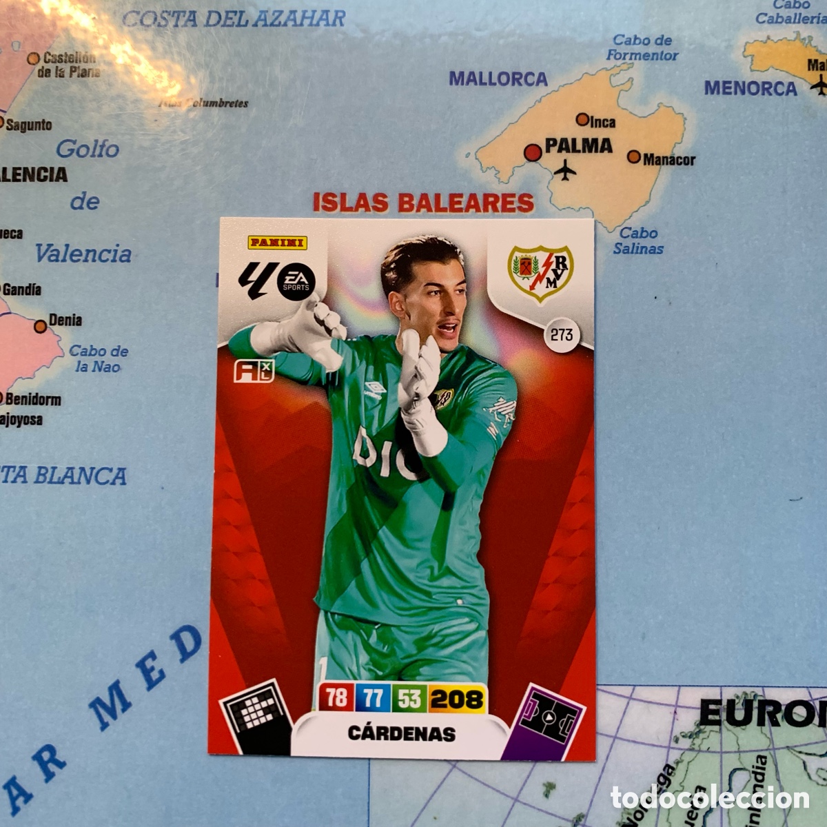 Figurine di Calcio: Cardenas n&uacute;mero 273 del Rayo Vallecano cromo adrenalyn XL 25-26 2025-2026